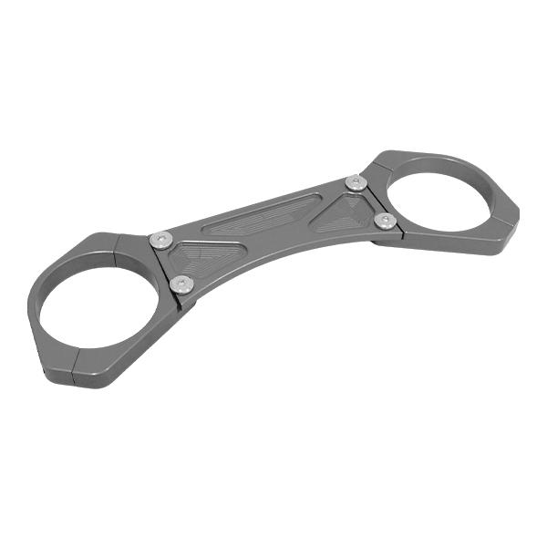 カワサキ ZRX1100 フロントフォーク スタビライザー ガンメタ 1個 Φ62mm フォーク間 142mm アルマイト仕上 アルミ合金