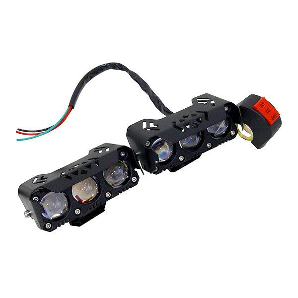 スイッチ付 12V〜36V 3000lm 50W 3連 LED ヘッドライト フォグランプ