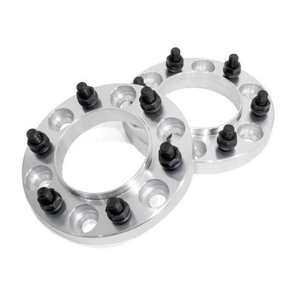 ю 高強度 ワイドトレッドスペーサー 6穴 M12 P1.25 PCD139.7 ハブ径100mm 20mm 左右 2枚 ハブ有 アルミ鍛造 ツライチ ナット付