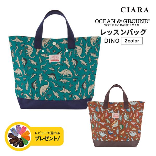 OCEAN&amp;GROUNDレッスンバッグ DINOカラーバリエーショングリーン (GR) / ライトブラウン (LR)キーワードEBULA OCEAN&amp;GROUND DINO レジャーシート 遠足 ネブラ オーシャンアンドグラ...