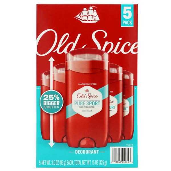 Old Spice Pure Sport 3.0 oz Pack of 5　オールドスパイス ハイエンデュランス ピュアスポーツ デオドラント スティック 85g  5個セット