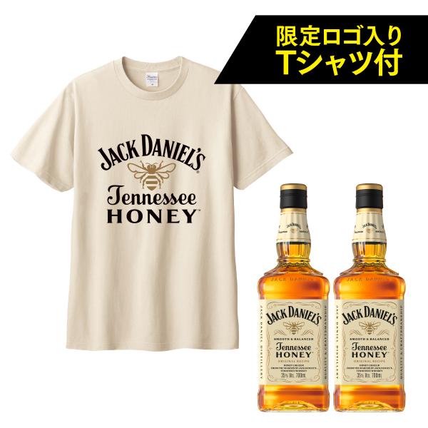 オリジナルTシャツ1枚付き ジャックダニエル テネシー ハニー 2本セット 35度 700ml アメリカ テネシー リキュール 長S