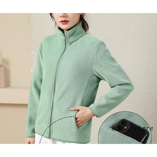フリース ジャケット レディース メンズ 長袖 秋 冬 カジュアル 前開き
