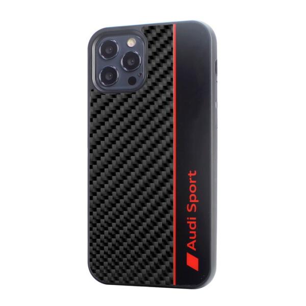 Audi �������C�Z���X iPhone12 Pro Max ���A���J�[�{�� �n�[�h�P�[�X �o�b�N�J�o�[ �����Y �u�����h �u���b�N �G�A�[�W�F�C AUS-TPUPCIP12PM-R8 D1-BK