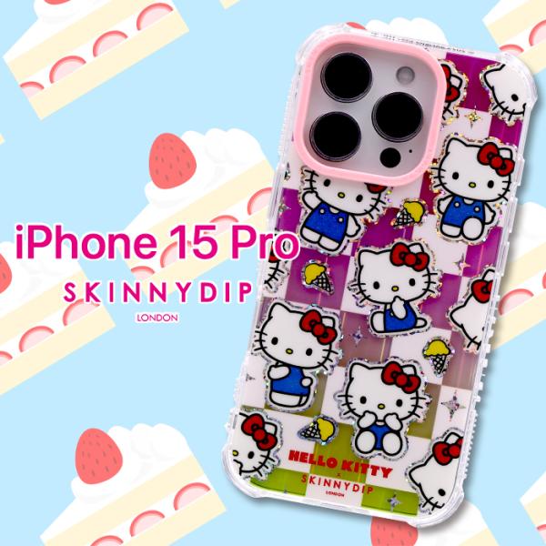 スキニーディップ ハローキティ iPhone15用 ケース ストラップ リング スキニーディップ ハローキティ iPhone15用 ケース ストラップ