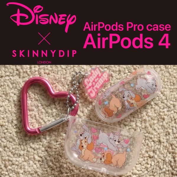 イヤホンケース レディ トランプ わんわん物語 Airpods エアポッズ 第4世代 キャラクター かわいい おしゃれ ケース カラビナ付き スキニーディップ 正規品