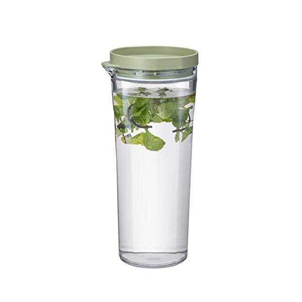 HARIO(ハリオ) フリーザーポット JUSIO 実用容量1100ml スモーキーグリーン トライタン 割れにくい 熱湯・食洗器OK 冷水筒 日本