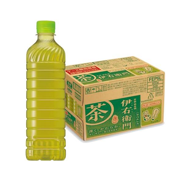 サントリー 伊右衛門 ラベルレス お茶 600ml×24本 ボトル