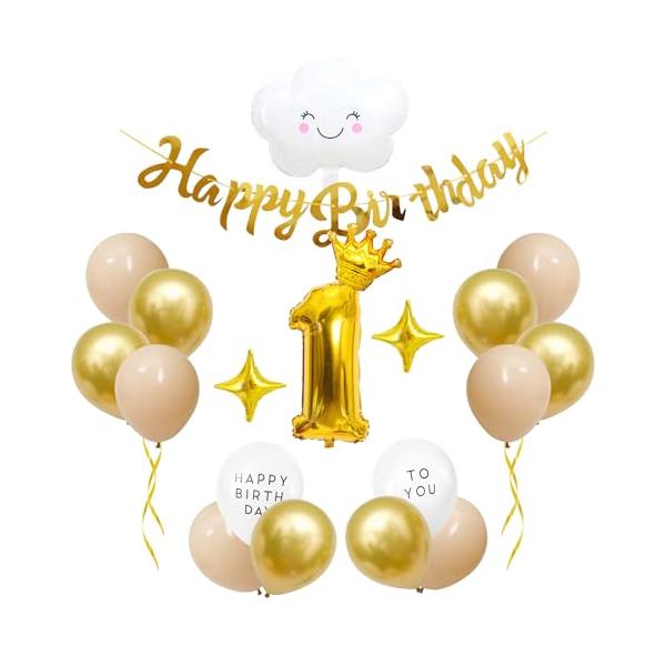 Iysoll 1歳 誕生日 飾り付け 1才 バースデー バルーン happy birthday ガーランド 飾り 風船 数字 バルーン 1歳誕生日お
