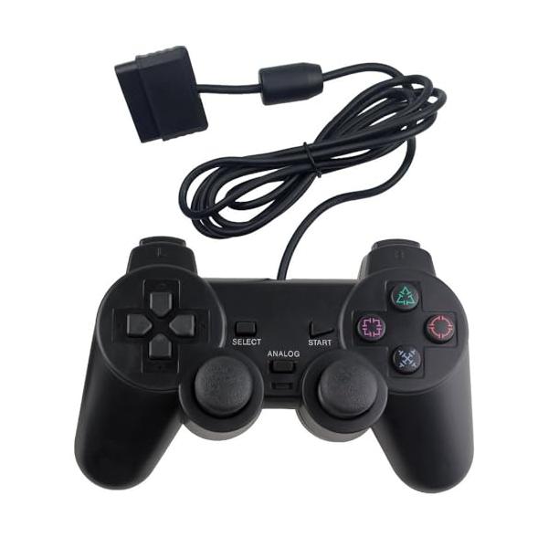 RGEEK PS2用 コントローラー playstation2 用 有線コントロ ーラー 人体工学 二重振動