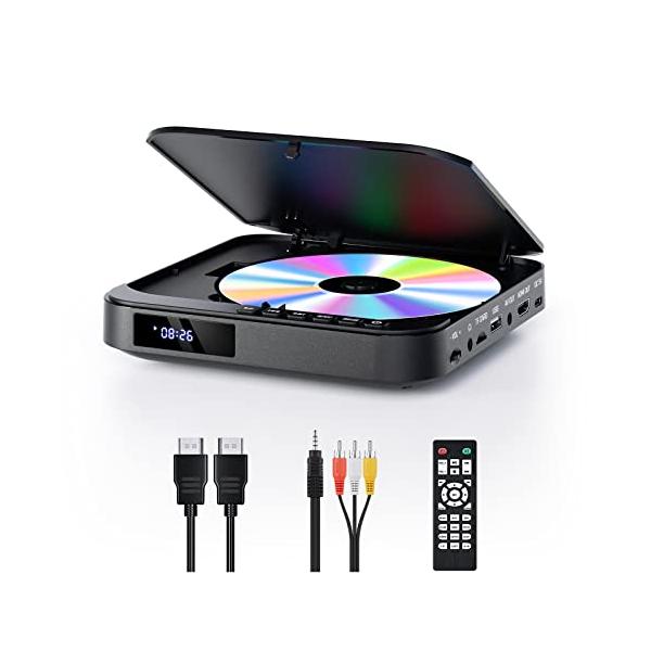 ミニDVDプレーヤー 1080PサポートFELEMAN DVD/CD再生専用モデル リージョンフリー CPRM対応、録画した番組や地上デジタル放送を再生する、USB/TFカー