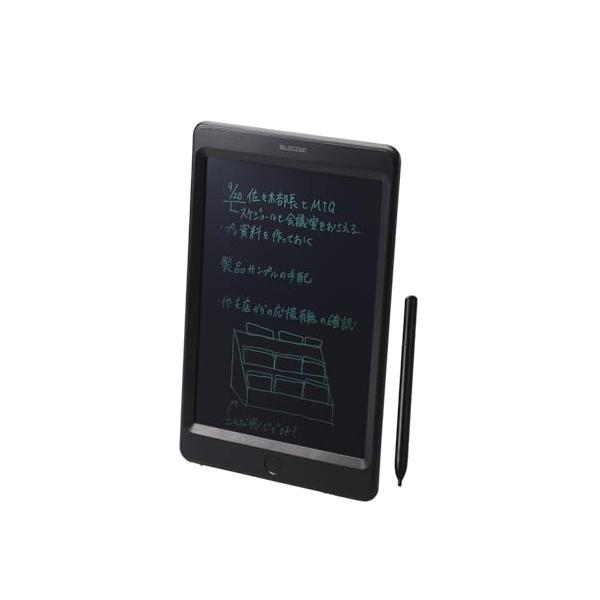 他サイト： エレコム 電子メモパッド 電子メモ帳 8.5インチ ロック機能付き ワンタッチ消去 電池交換可能 単語帳 筆談ボード 伝言ボード 書いて消せるボの商品画像