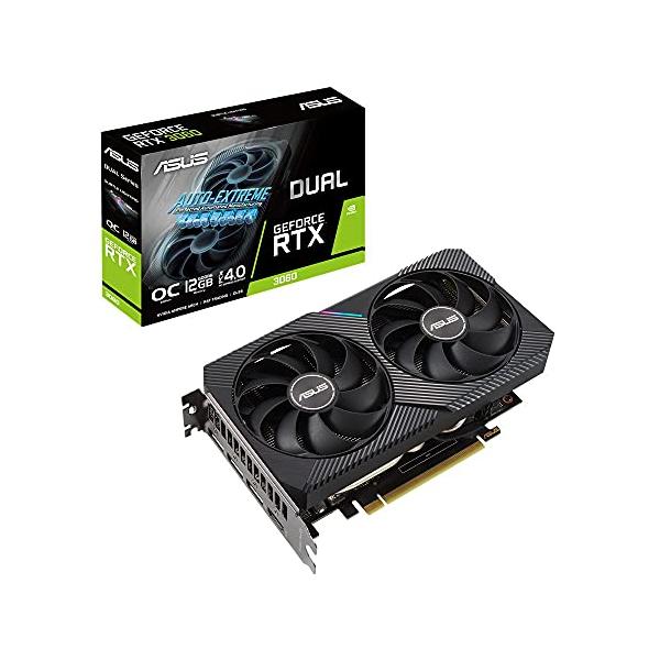 他サイト： ASUSTek NVIDIA RTX3060 搭載 Axial-techファンと2スロット設計 DUAL-RTX3060-O12G-V2の商品画像