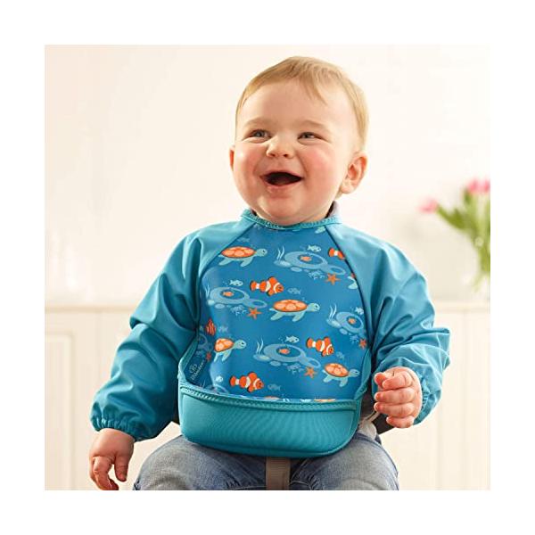 他サイト： Bibetta(ビベッタ) お食事エプロン 洗濯機で洗える 乾燥機 スタイ 長袖 スモック 離乳食 保育園 防水 食事スタイ ウルトラビブ ラグの商品画像