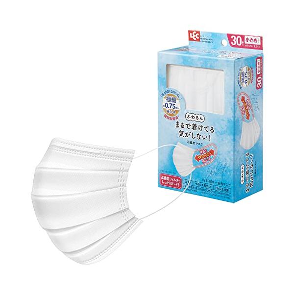 レック 極細耳ひも マスク ふわるん (小さめサイズ 30枚入) ホワイト