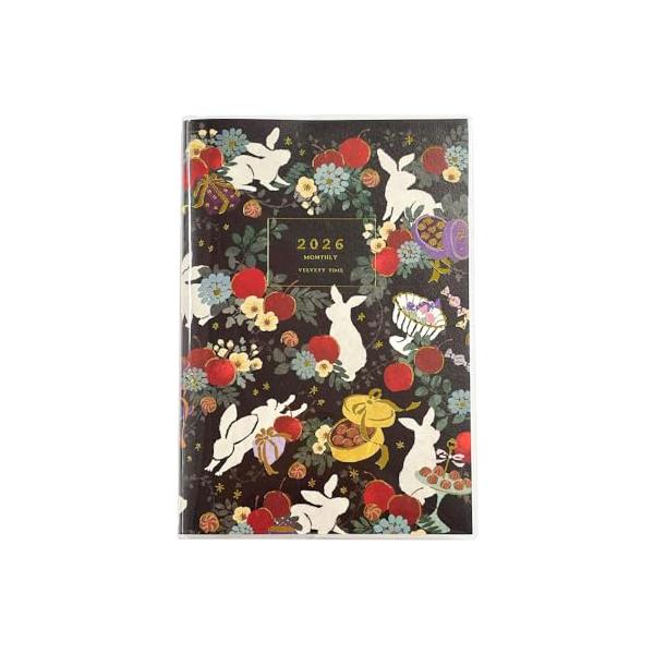 うさぎとショコラ/-/SB96503・Color:うさぎとショコラ・パッケージ個数:1・【サイズ】W105×D4×H148mm・【仕様】紙/表紙に透明ビニールケース仕様 月間 月曜始まり 六曜表記 表紙金箔加工・【その他】A6サイズ64ペー...