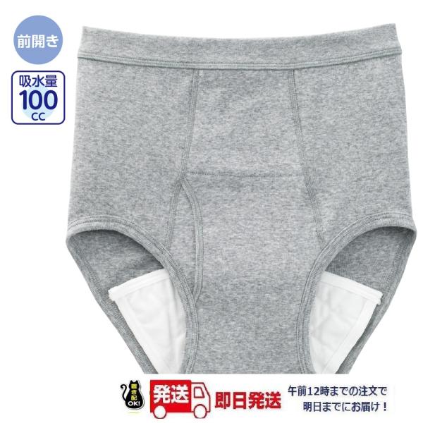 紳士安心快適ブリーフ【吸水量100cc】 38294 グレーM/L/LL　大容量もしっかり吸収するベーシックブリーフ　ケアファッション　