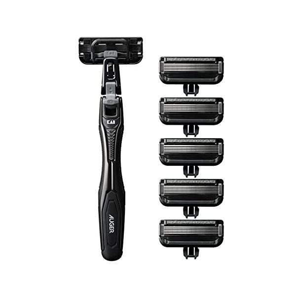 カラー：ブラックサイズ：1個 (x 1)スタイル：髭剃り【AUGER　SYSTEM　RAZOR】肌へのやさしいフィッティング、逆剃りもしやすいヘッド角度可変機構、ハンドルのグリップ感や衛生面のケアまでKAI品質が凝固された新システムカミソリ...