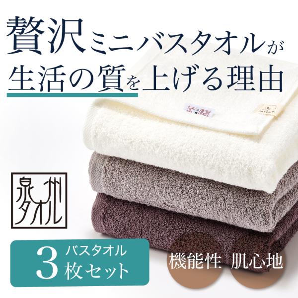 オウチツカイ ミニバスタオル 泉州 &COTTON セット バスタオル タオルギフトセット 速乾 綿  母の日 高級バスタオル 小さめ 泉州タオル 贈り物 プレゼント