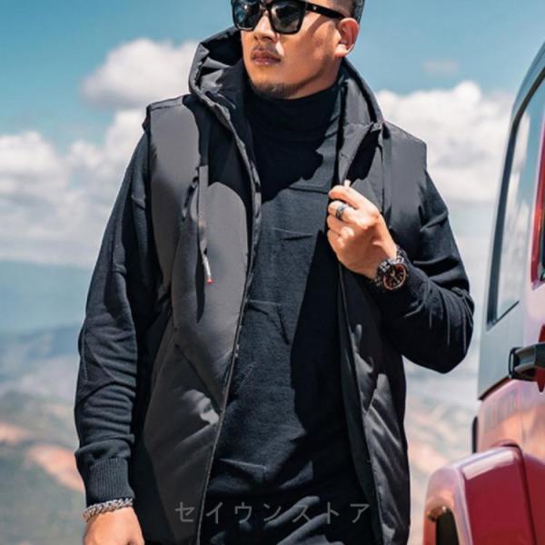 ダウンベスト メンズ フード付き ライト トレンド 保温 軽量 カップル 中綿 ダウンコート ジップ ジャンパー 秋冬 ダウンジャケット ダウンベスト メンズ フード付き ライト トレンド 軽量 カップル 中綿