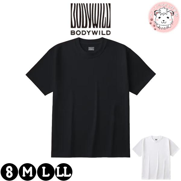 ブラック 無地 クルーネック Tシャツ BODY WILD（ボディワイルド） グンゼ クルーネック Tシャツ STANDARD