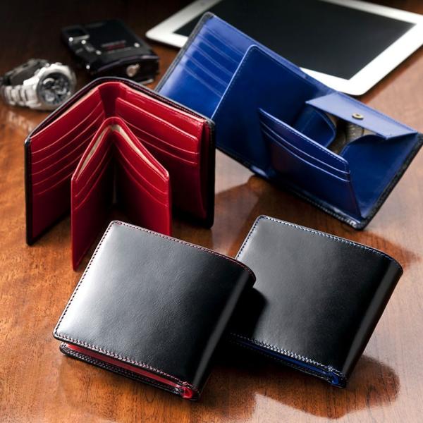財布 二つ折り財布 メンズ 革 皮 レザー カードがたくさん入る 大容量 シンプル コンパクト 取り外せるカード入れ イタリアンレザー
