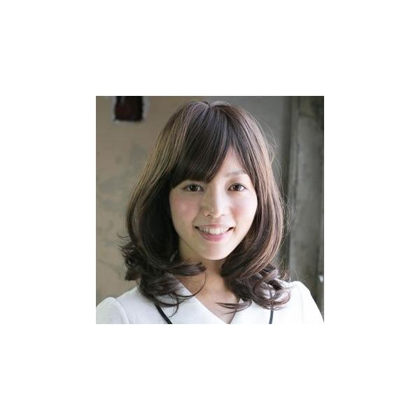 大きいウィッグ 黄金シルエットゆるウェーブミディ-根元グラデーション/ナチュラルマロンブラウン-ワイドつむじ型【長さ】つむじから前髪の長さ  ：  約18cmつむじから後ろまで  ：  約50cm【サイズ】フリーサイズ　（調整アジャスター付...