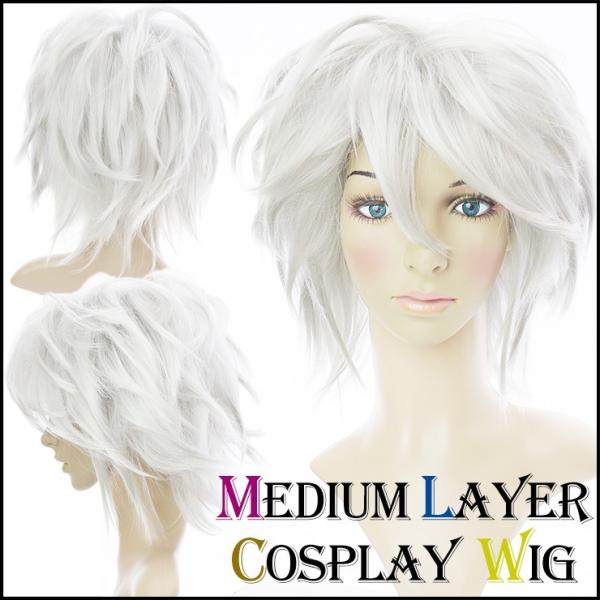 コスプレウィッグ ミディアムレイヤーウィッグ シルバー フルウィッグ ショート 銀髪 メンズ Buyee Buyee บร การต วกลางจากญ ป น ซ อจากประเทศญ ป น