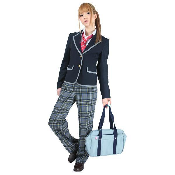 女子高生 高校 中学 制服ファッション Teens Ever スラックス（グレー 白 黄 青） CL841289ウィッグランド 通販