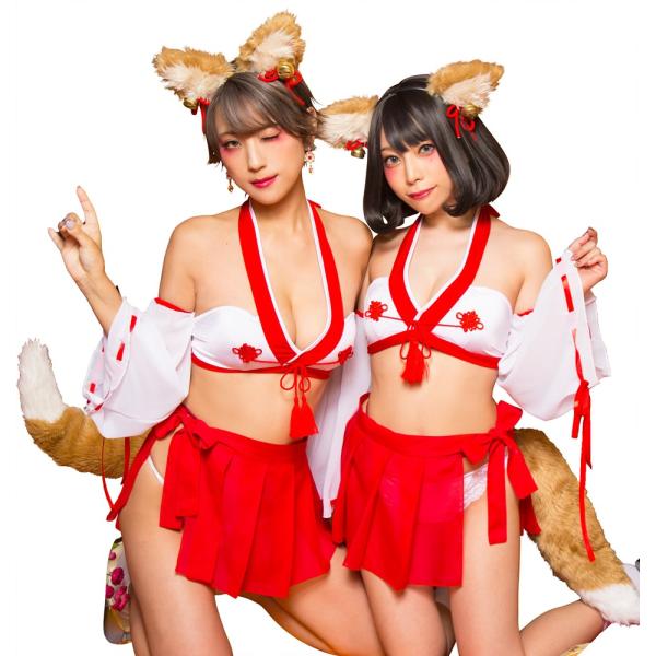 SugarWhip きつね巫女 コスプレ インスタ映え撮影会 セクシー系 レディース コスプレ衣装 ハロウィン
