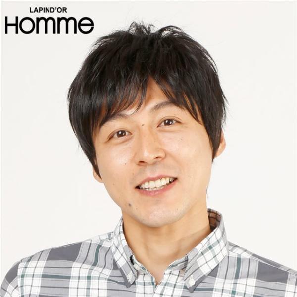 【ラパンドアール・オム ストリームショート スタンダードブラック J-3474 】ラパンドアールオム　メンズフルウィッグ（オールウィッグ）自毛を見せずにスッポリとかぶる「かつら」タイプのウィッグラフ＆ビジネスに対応できる、毛流れが自然な短髪...