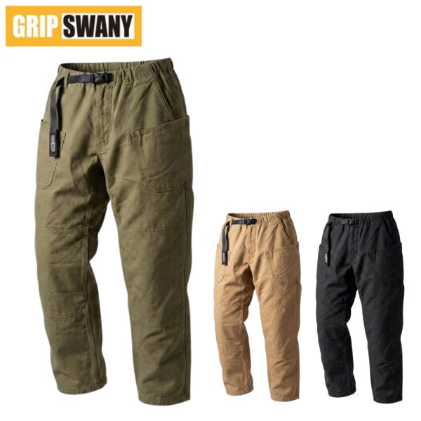 GRIP SWANY キャンプワークパンツ | ウェービングベルト ビッグポケット 焚き火 コットン100％ GSP-76V
