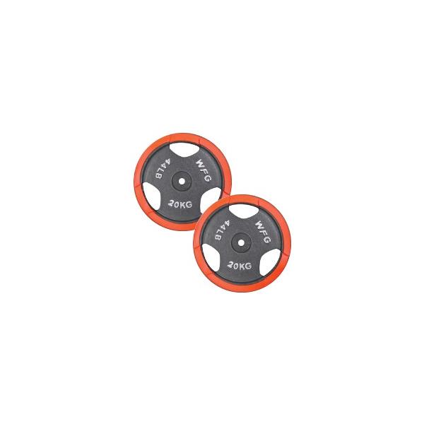 WILD FIT（ワイルドフィット） 赤ラバー プレート 20kg (2枚) 《返品