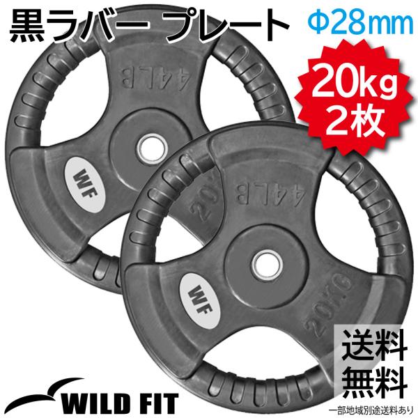 WILD FIT（ワイルドフィット） New 黒ラバー プレート 20kg (2枚