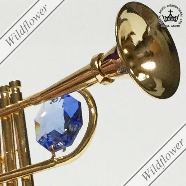 スワロフスキー トランペット 18 Off 楽器 オーナメント ゴールド オブジェ クリスタル ロイヤルアーデン 薔薇雑貨 かわいい雑貨のワイルドフラワー Swarovski