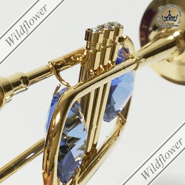 スワロフスキー トランペット 18 Off 楽器 オーナメント ゴールド オブジェ クリスタル ロイヤルアーデン 薔薇雑貨 かわいい雑貨のワイルドフラワー Swarovski