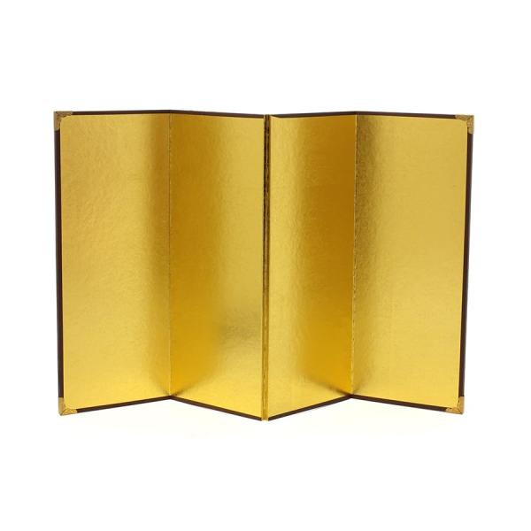 他サイト： ミニ金屏風 4曲 (大) 255×425mm 金無地 C516の商品画像