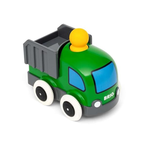 【商品概要】30286 プッシュ＆ゴートラックは、歩き始めたお子さま向けの楽しいトラックのおもちゃです。運転手の頭を押し下げるだけで、走り出します！トラックを追いかけて、楽しみましょう。この楽しいトラックには、おもちゃの積み下ろしができる作...