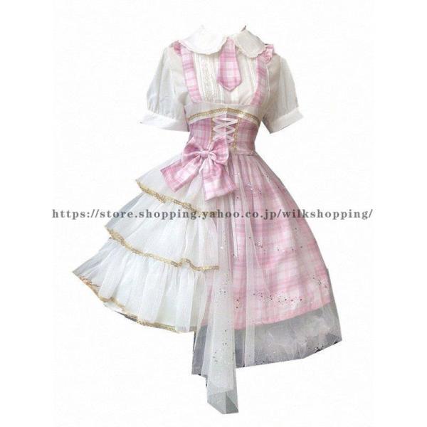 宣言弓ピンクジャンパースカート甘いJSKドレス : wilk shopping - 通販