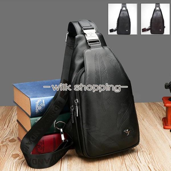 ボディバッグ メンズ 本革 2way 縦型 斜め掛け ショルダーバッグ