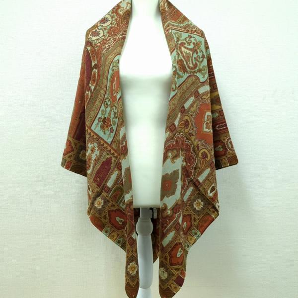 ETRO（エトロ） ペイズリー柄 大判ストール スカーフ 70% ウール 30