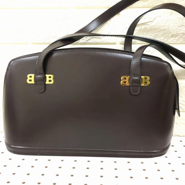 Bally（バリー） レザー ハンドバッグ ダークブラウン イタリア製