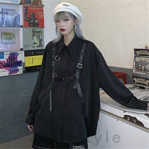 ハーネスシャツ韓国ダンス衣装hiphopオルチャン原宿ストリート長袖ベルトサブカルレディーストップス Joy Dselykcp Will Style 通販 Yahoo ショッピング