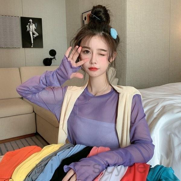 シースルーtシャツ指穴長袖韓国オルチャンストリート透けダンス衣装原宿系可愛いトップス Joy M0phhlye Will Style 通販 Yahoo ショッピング