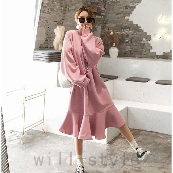 トレーナーワンピース韓国オルチャンストリート長袖原宿系フレアフリルマーメイド可愛いガーリー Joy S4xgq2gv Will Style 通販 Yahoo ショッピング