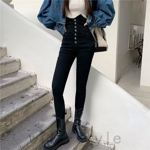 スキニー韓国オルチャンストリートダンス衣装パンツボタンハイウエストレトロボトムス Joy V2uck0h0 Will Style 通販 Yahoo ショッピング