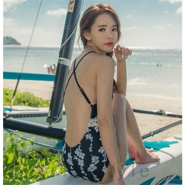 背中あきワンピース水着韓国オルチャン花柄レースストリート原宿系レトロきれいめvネック Joy Zjwgovlm Will Style 通販 Yahoo ショッピング
