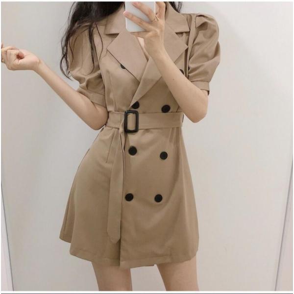 トレンチ風ワンピース韓国オルチャンレトロストリートコンサバベルトきれいめ上品衣装ノースリーブショート丈 Joy Zq2zxmen Will Style 通販 Yahoo ショッピング