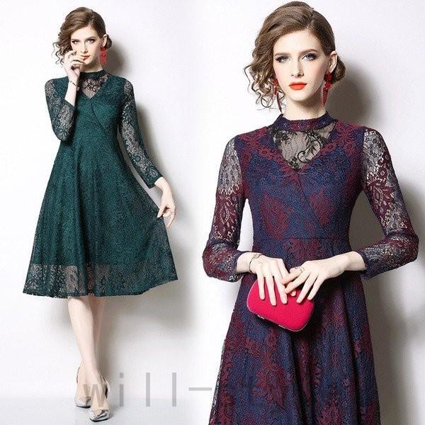 パーティードレス 安い 可愛い 結婚式ワンピース レースドレスワンピース お呼ばれ フォーマル 緑 代30代40代 Will1022 0011 Will Style 通販 Yahoo ショッピング