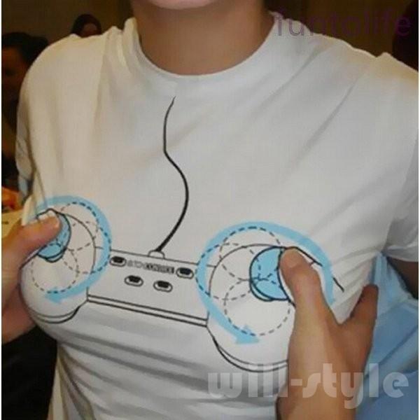 夏半袖tシャツレディース日常服通学服団服個性tシャツ面白いｔシャツ3ｄネタｔシャツおっぱいゲームtシャツ超ネタキー Will709 Abuokrcd Will Style 通販 Yahoo ショッピング